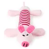 Juguete para mascotas de 24cm, tira vocal de peluche, juguetes para perros, elefante largo, juguete de peluche para mascotas, cerdo rosa a rayas y sonido de pato, juguete para dentición de perro