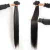 Kisshair 28 30 32 34インチのレミーブラジル人間の髪3本のキューティクルの整列の髪の伸び直線未処理の生のインドの髪の束