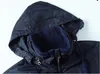 Fleece Inside Thick Warm Jacket Men Quilted Sleeves Proof Water Nylon Windbreaker Wear Hide Hooded Outerwear