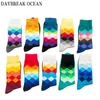 10 Pairs/Lot Gradient Colorful Combed Cotton Socks Casual Fashion Autumn Crew Socks Male Breathable Hip Hop Socks
