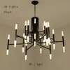 Nordic postmodern LED art villa chandelier living room lobby restaurant gold chandelier creative personality tube lights