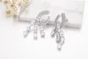 Luxury 925 silver Austria 5a cubic zirconia water drop shaped fancy stones long drop earrings for women gorgeous wedding Jewelry