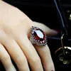Vintage Red Blue Srebrne pierścienie kolorów kryształowy cZ pierścień dla kobiet prezent hiperbolowy biżuteria hurtowa