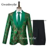 Gwenhwyfar 2020 Neue Design Rot Männer anzüge Slim Fit Horn Jacquard Smoking Bräutigam Beste Hochzeit Party Prom Anzug sets (Blazer + Hosen)