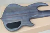Factory Custom Leworęczny 8-String Matte Black Electric Bass Gitara, Czarne Hardwares, Basswood + Klos Maple, Neck-Thru-Body, Oferta Dostosowana