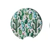 Dessous de verre en céramique en néoprène pour voiture, tapis pour tasse à café, Cactus, licorne, fleur imprimée, doux, rond, antidérapant, 29 couleurs