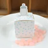 50 pezzi confezione regalo a forma di biberon puntini rosa e blu cartone animato baby shower favore di compleanno scatole di caramelle scatola di carta per feste di celebrazione172t