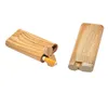 Piroga in legno fatta a mano con scavatrice One Hitter Pipe Pipa in vetro Filtri per sigarette Pipe Pipe in legno Piroga Contenitore per scatole di immagazzinaggio