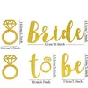 Glitter Gold Bride to Be Banner con anello di diamanti, addio al nubilato Decorazioni per feste