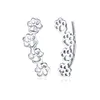 S925 Sterling Silver Puppy Dog Katt Pet Paw Print Stud Örhängen för Kvinnor Pierced Ears Climber Crawler Teen Girls Footprint Body Smycken