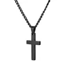 Mens rostfritt stål Cross Pendant Halsband Män religion Faith Crucifix Charm Titanium Steel Chain for Women Fashion Jewelry Gift GB1439
