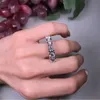 Fashion-925スターリングシルバーパウンズセッティング5ラウンドシミュレートダイヤモンドCZ Eternity Band婚約の結婚式の石のリングサイズ6,7,8