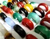 20 -stcs/lot Men Women Multicolor Smooth Solid Jade Ring Lady Beautiful Ring Natural Gem Stone Charm Sieraden Liefhebber Xmas Gift Great Waarde