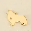 Charm hjärttillbehör Silver /Gold Pendant Animal Pendant Rostfritt stål hundälskare gåva för hundälskare