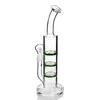 Groene gebogen nek Bong Spiraal Triple Percer PERC GLASHAAK WATHER VAGEN DAB Rigs Percolater Oil Rig Pijp Recycler BOOL NAIL ROOKHAAK HUWELAH