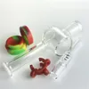 Ny 10mm 14mm glasnektarsamlare med vattenpipa 7,5 tum 10 ml silikonbehållare Reclaimer Keck Clips Quartz Tip Nector Collector