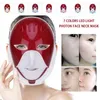 Oplaadbare Led Light Photon Facial Neck Mask Rimpel Acne Verwijderen Huidverjonging Huidtherapie Rimpels 7Colors Face Spa