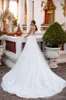 Sexig Country Style Lace Bröllopsklänningar av axelapplikationer Sweep Train Vestidoe de Noiva Plus Size Bröllopsklänning Bridal Gown Vestidos