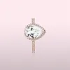 Wyprzedaż łezki pierścień 925 Sterling posrebrzany róża złoto z oryginalnym pudełkiem dla Pandora Biżuteria CZ Diament Panie Pierścień Wakacyjny Prezent