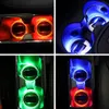 LED Solar Car Cup Mat Car Accessories Universal LED Bottle Holder Bottom Light Cup Coaster Mat Non Slip Pad HHA49