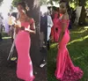 Горячие розовые плюс размер платья подружки невесты для свадьбы 2019 с плечевой русалка в почетных платьях