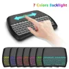 Hintergrundbeleuchtung D8 Pro i8 Englisch 2,4 GHz Wireless Mini Keyboard Air Mouse Touchpad 7 Farben Hintergrundbeleuchtung für Android TV BOX