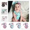 Ropa de bebé Niñas Ins Conjuntos de ropa floral Mamelucos Diadema Trajes Niños Verano Borla Monos Sin mangas Moda Body Onesies BYP4159