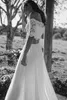 Robes de mariée élégantes Boho dentelle à manches courtes deux pièces robe de mariée haut court en mousseline de soie robes de mariée de plage d'été pas cher robe de mariée ajustée