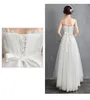 Robe de mariée en dentelle robe de bal ivoire envoyer avec jupon Salut Lo robes de mariée sans agrafes à lacets en tulle avec dentelle florale