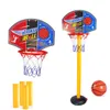 Juego de aro de baloncesto para niños, soporte de baloncesto portátil ajustable, juego deportivo, pelota de red y bomba de aire, deporte para bebés