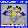 Honda CBR 900RR CBR 919RR CBR900 RR CBR919RR 98 99 278HM.9 CBR900RR CBR 919 RR CBR919 RR 1998 1999フェアリングRothmans Blue Hot Kit