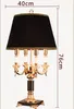 Luxury K9 big black crystal table lamp Fashion for bedroom crystal table light fabric shade LED LLFA