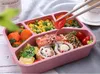 Lunch Box Palha de trigo Bento Caixa com tampa Fruit Food Boxes Container Food-grade Louça Micro-ondas Bento Box Trabalho Food Container Box B6015