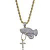 Heren gouden ketting christelijke cross gebed gebaar vintage ketting iced out gouden ketting hiphop sieraden