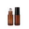 5 Colors 5ml Mini Roll On Glass Bottle Thick Fragrance PERFUME GLASS BOTTLES STAINLESS STEEL BALL For ESSENTIAL OIL