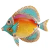 Home Metal Fish Artwork for Garden Decoration Outdoor Animal with Glass Painting Fish for Garden Statues and Sculptures T200117233w