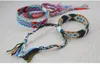 Pulseras de hilo multicolor hechas a mano bohemias calientes para mujer, cordón de cuerda bohemio, pulseras trenzadas tejidas, regalo de cuerda de mano ajustable de algodón de cáñamo