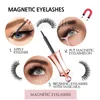 Magnetische valse wimpers met vloeibare eyeliner en make-upspiegel magnetische eyeliner herbruikbare wimper pincet 5 magneten zijde oog wimpers no lijm nodig