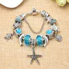 Wholesale- charm bead Starfish turtle animal beading silver plated bracelet Suitable for Pandora style bracelet jewelry