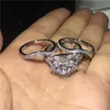 Pierścienie kwiatowe Vecalon 3-w-1 925 Srebrny diamentowy zaręczyny Pierścienie dla kobiet mężczyzn luksusowe biżuterię palcami264x