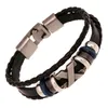 Großhandels-Leder-Charm-Armband Tribal Wrap-Armband für Männer Frauen Seil geflochten schwarz braun verstellbare X-Armbänder