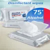 50pcs / caixa 75% desinfecção álcool Wet Wipes descartável Mão Limpeza de Pele Wipes Desinfecção Desinfecção álcool Wipes Cuidados com a pele