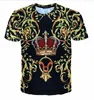 Nouveau mode femmes hommes roi couronne drôle impression 3d unisexe T-shirts décontracté t-shirt Hip Hop été hauts RW0215