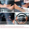 black leather red stitch custom car steering wheel cover for Toyota Corolla RAV4243S