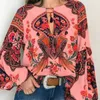 2020 Summer S-5XL Women Bohemian Clothing Blouse Shirt Vintage Floral Print Tops Ladies Blouses Blusa Feminina Plus size V-Neck Clothes