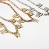 CZ Tennis Chain CZ Sleutelbeen Charme Ketting Eenvoudige Diamant Vlinder Choker Ketting Iced Out Bling Vrouwen Sieraden Party Gift