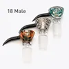 14mm 18mm Male Joint Glass Bowl heady Wig Wag green color bowls Hookahs For bong dab rig