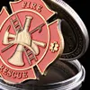 5pcs American Fire Rescue With Flag Obligatory Honor Brass Glory Craft 1oz Military Copper Memorial Challenge Coin1708092