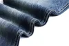 Fashion-Dark Blue Distressed Regular Mens Jeans Fashion Button Fly Rak Designer Byxor Tonåring Casual Luxury Jeans