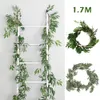 1,7 M Sztuczny Bluszcz Liść Garland Rośliny winorośli Fałszywe Kwiaty Kwiaty Home Decor Plastikowy Sztuczny Kwiat Rattan Evergreen